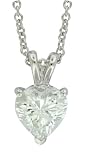 Platinum Plated Sterling Silver 7x7mm Heart-Shaped Cubic Zirconia Pendant