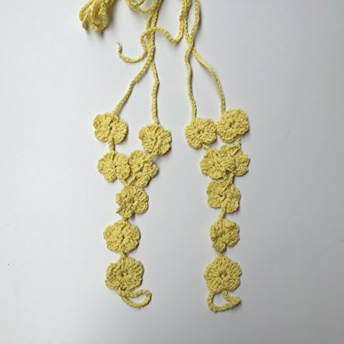 Flower Barefoot Sandals.Destination Wedding Beaded Barefoot Sandals, Beach Festival Crochet Sandles, Hippie Yoga Anklet Jewelry, Boho Nude Footless Shoes(Yellow).