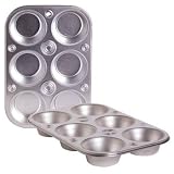 6-cup Metal Muffin / Cupcake Pan Toaster Oven Size - 4 Pack
