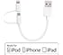 Skiva CB105 USBLink Short Lightning Duo 2-in-1 Sync and Charge Cable with Lightning & microUSB Connectors for iOS, Android & Windows Smartphones / Tablets - 0.5 Feet (15 mm) - White (Apple MFi Certified)
