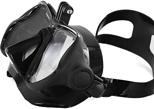 Smart Freedom Snorkelling Scuba Diving Mask Goggles Swimming Face Mask with Bracket Mount for GoPro Hero 4 3+ 3 2 1 SJCAM SJ4000 SJ5000 Dazzne P2 Xiaomi Yi Sports Action Camera (black)