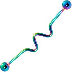 Wave Rainbow Anodized Titanium Industrial Project Bar 40mm