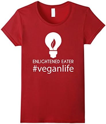 Women's Enlightened Eater #Veganlife T-Shirt Vegan Vegetarian health Large Cranberry