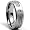 7 MM Titanium ring Wedding band with Stainless steel Cable Inlay and Cubic Zirconia size 8