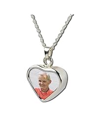 Sterling Silver Heart "Photo" Cremation Pendant 3/4 inch x 3/4 inch in Sterling Silver