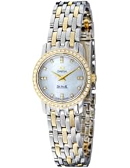 Omega Womens 4375.75 White Mother-Of-Pearl Dial DeVille Prestige Watch