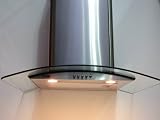 from KuKoo Cooker Hood with Curved Glass (60cm wide), Extra Powerful Extraction Capacity Free Vent Kit Model GLA60