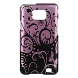 Black Swirls Hard Case Snap On Faceplate Cover For Samsung Galaxy S2 i9000