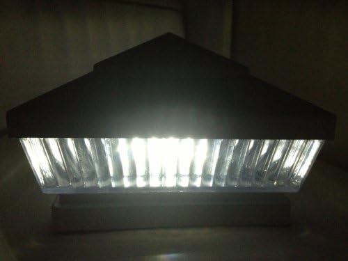 10-pack Fence Post Cap Solar Lights, TEXTURED COPPER FINISH Cap, Vertical-Lined Clear Lens, White LED fit on 6x6 Vinyl/PVC or Wood Posts -GREEN NATURAL SOLAR