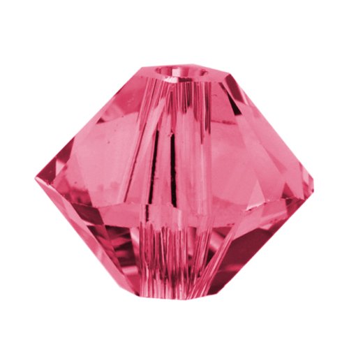 Swarovski Crystal, #5328 Bicone Beads 3mm, 25 Pieces, Indian Pink