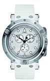 Image of Nautica A32591G Steel Gents OBLO CHRONO swiss chronograph PU white strap silver dial