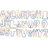 Rainbow Tie-Dye Alphabet Shaped Rubber Bands 26 Piece Pack In BRIGHT Rainbow/TyeDye COLORS + Free "Forever Necklace" To Wear Your Alphabet Bands!!!IMAGE