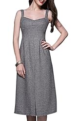 Empire   Waistline Wool Sleeveless Sweetheart  Dress
