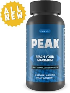 PEAK Male Enhancement Pills - Natural Penis Enlargement Formula For Natural Growth - Top Rated Testosterone Booster For Longer Erections - Increase Your Size, Length, & Girth - Sexual Enhancement Pills For Maximum Male Performance - 60 Capsules, 30 Day Supply - Made in USA