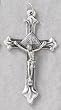 Small Crucifix - Fleur De Lis - Pendant - 1 and 3/4in. Height - IMPORTED FROM ITALY