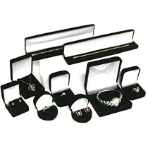 9 Pc Black Earring Ring Bracelet Necklace Gift Boxes