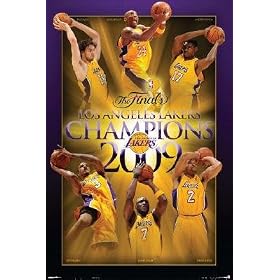 Los Angeles Lakers Champions (2009 NBA Championship) Sports Poster Print - 24" X 36"