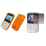 EMPIRE Orange Silicone Skin Case Cover + Screen Protector for AT&T HTC Stat ....