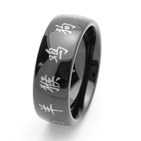 8MM Comfort Fit Tungsten Carbide Wedding Band Chinese Zodiac Letter Domed Ring (5 to 14) Size 6
