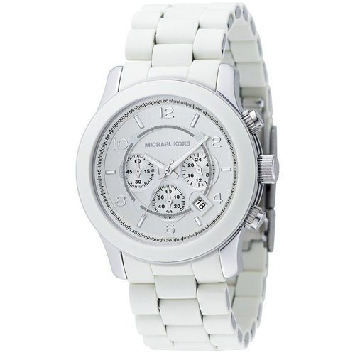 Michael Kors Watches Oversized White PU Runway (White)