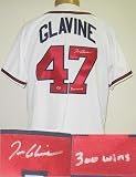 Tom Glavine Autographed/Hand Signed Atlanta Braves Baseball Jersey with 300 wins Inscription