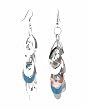 Earrings - E371 - Sequin Pucci Style Dangle ~ Silver Tone