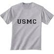 USMC Marines Short Sleeve T-Shirt - Authentic Military Style Physical Training T-Shirt in gray