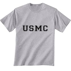 USMC Marines Short Sleeve T-Shirt - Authentic Military Style Physical Training T-Shirt in gray