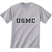 USMC Marines Short Sleeve T-Shirt - Authentic Military Style Physical Training T-Shirt in gray