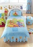 Kitchen & Housewares : Winnie the Pooh - Autumn Blue Single Duvet Cover set