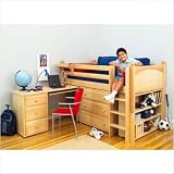 Maxtrix Kids Maxtrix Box Low Loft Series Twin Box Low Loft Bed with Accessories