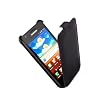 ETUI DE PROTECTION A RABAT EN CUIR VERITABLE LUXUEUX ET ULTRASLIM POUR SAMSUNG GALAXY S2 i9100 (NOIR)