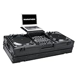 Marathon Flight Road Blk Series Case MA-DJ12Wltblk Battle DJ Turntable Case for 12-Inch Mixers with Laptop Shelf