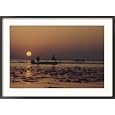 Fishermen Take in the First Rays of the Rising Sun on Lake Okeechobee Framed Photographic Poster Print by Nicole Duplaix, 35x26