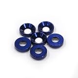 Team Integy 5mm Aluminum Flat Head Washer (6), Blue by Integy