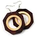 Octagonal Wood Drop Earrings (Brown&Cream)