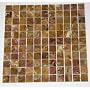 Multi Colored Amber Onyx 1x1 Polished Mosaics Meshed on 12" X 12" Tile for Backsplash, Shower Walls, Bathroom Floors