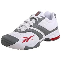 Reebok Men's Serve & Return Tennis Shoe,White/Typhoon/Red,9.5 M