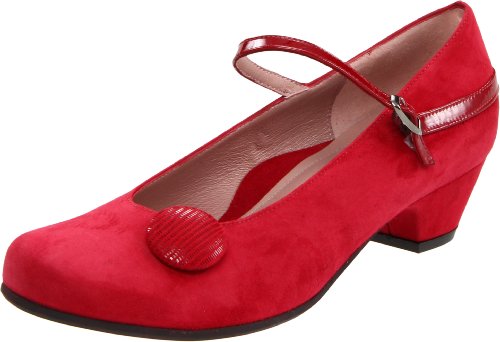 Beautifeel Women's Flamenco Mary Jane Pump,Red Suede/Patent Combination,39 EU/8-8.5 M US