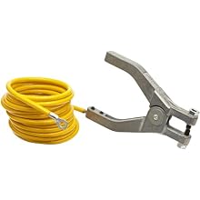 Justrite 08497 10' Long Insulated Grounding Wire With Hand Clamp And 1-4'' Terminal