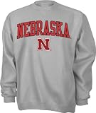 Nebraska Cornhuskers Grey Tackle Twill Crewneck Sweatshirt