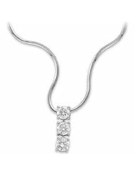 14K White Gold Three-Stone Diamond Pendant - 1.20 Ct. -- LIFETIME WARRANTY