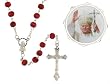 Pope John Paul II - Rose Scented Wood Rosary In Plastic Case - 4mm Bead - 27in. Necklace - 19in. Overall Length