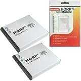 HQRP Two Batteries for Panasonic DMW-BCE10 / DMW-BCE10PP / DMW-BCE10E / VW-VBJ10 Replacement plus LCD Screen Protector