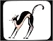 Decorated Mouse Pad with arched, cat, hissing, scared, feline