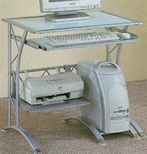 Coaster 7176 Contemporary Computer Desk, Silver
