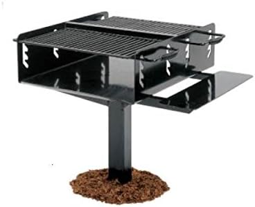 Bi-Level In-Ground Post Grill in Black Finish
