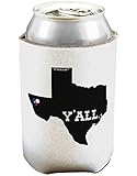 TooLoud Texas State Y'all Design with Flag Heart Can / Bottle Insulator Cooler - 1 Piece