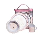 CR Gibson Baby and Toddler Plate, Bowl, Cup, Fork and Spoon Dining Set, China Doll,