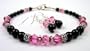 Rose (Pink Opal or October Pink Tourmaline) Damali Sterling Silver Crystal Bracelet w/ Earrings in Sterling Silver - SMALL 6 1/2 In.